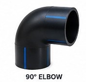 Wetpipe HDPE 90 degree elbow fitting for PE100 pressure pipe systems